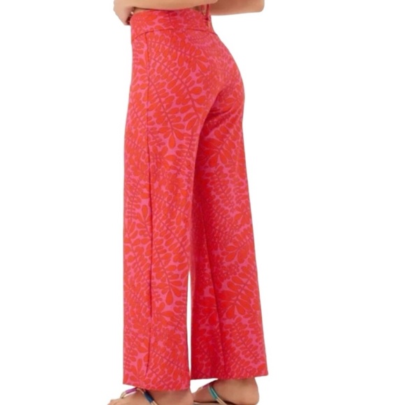 Trina Turk Pants Trellis Print Swim Cover Up Pants Green and Blue Size Large - Picture 10 of 11